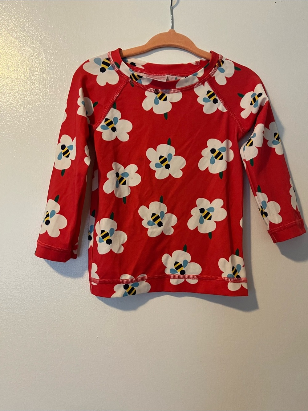 Hanna Andersson Kids Floral Bee Print Long-Sleeve Swim Rash Guard